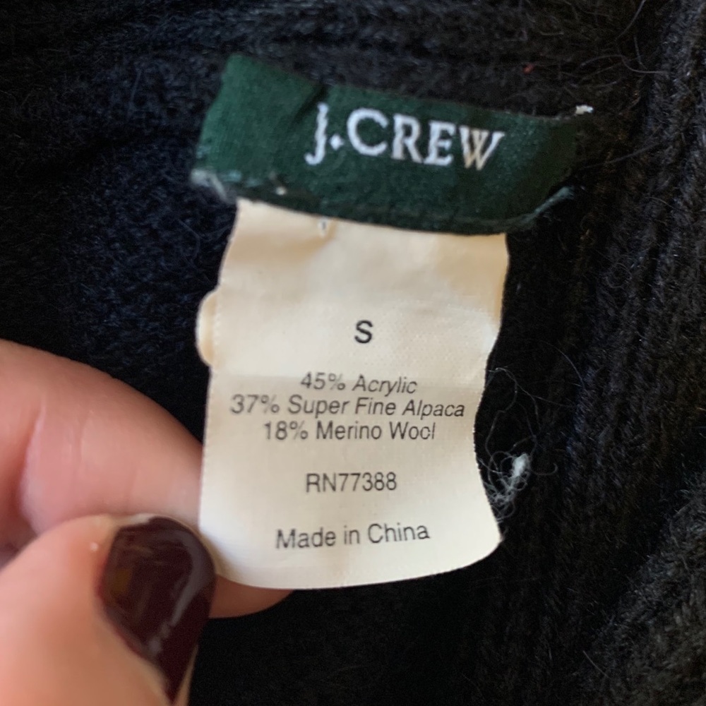 J Crew Black Shawl Collar Sweater - Picture 3 of 3